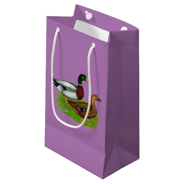 Mallard Drake and Duck Small Gift Bag (Front Angled)