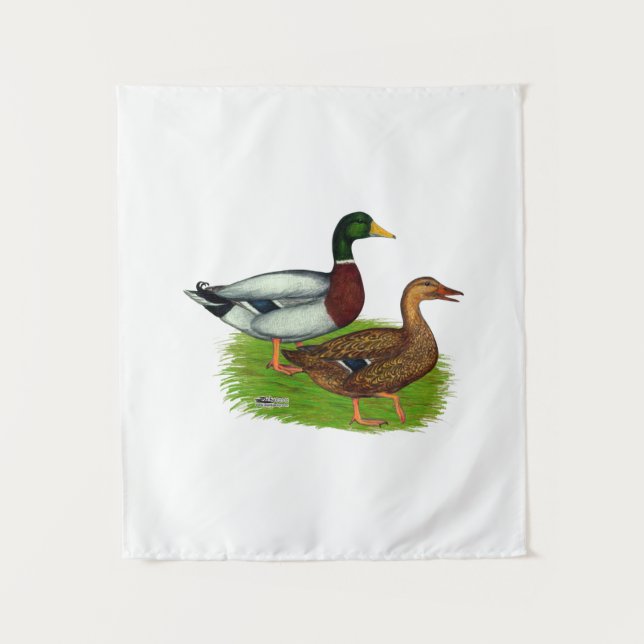 Mallard Drake and Duck Tapestry (Front)