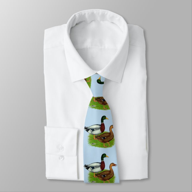 Mallard Drake and Duck Tie (Tied)