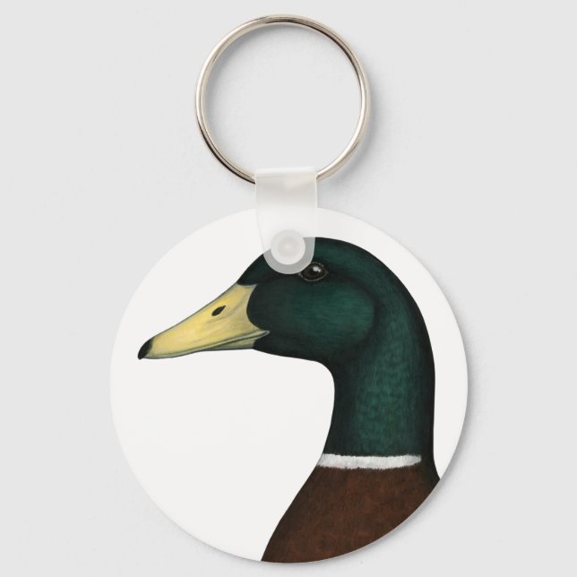 Mallard Drake Head Key Ring (Front)
