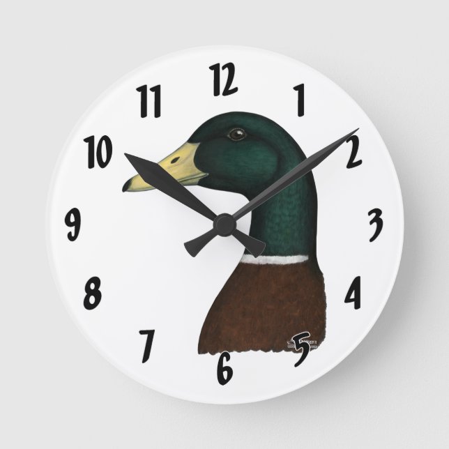 Mallard Drake Head Round Clock (Front)
