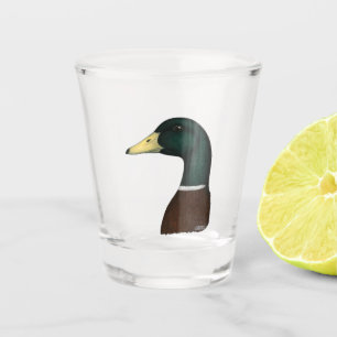 Mallard Drake Head Shot Glass
