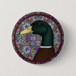 Mallard Drake Mosaic Circle 6 Cm Round Badge