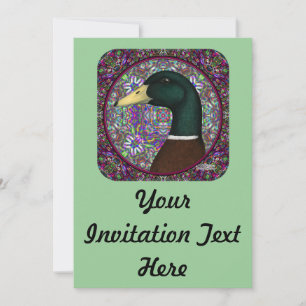 Mallard Drake Mosaic Circle Invitation