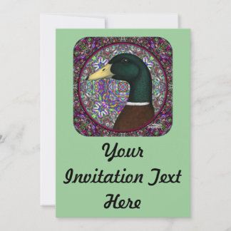 Mallard Drake Mosaic Circle Invitation