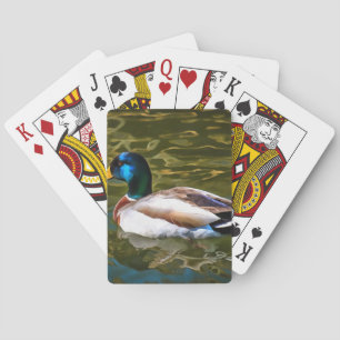 Mallard Duck Artistic Portrait Playing Cards