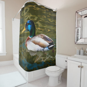 Mallard Duck Artistic Portrait Shower Curtain