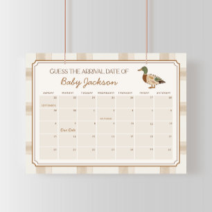 Mallard Duck Baby Due Date Calendar Game Sign