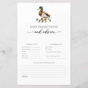 Mallard Duck Baby Predictions and Advice Card