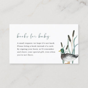 Mallard Duck Baby Shower Books for Baby Card