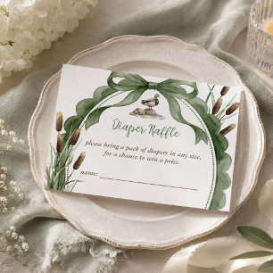 Mallard Duck Baby Shower Diaper Raffle Enclosure Card