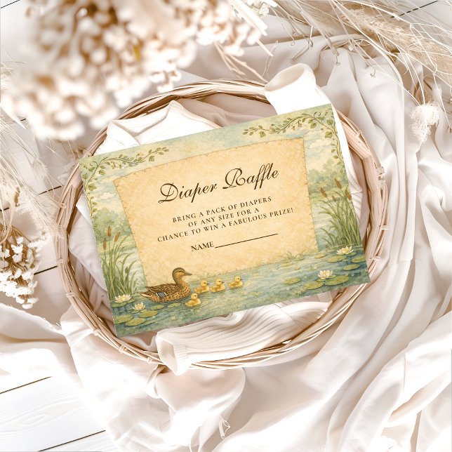 Mallard Duck Baby Shower Diapper Raffle Enclosure Card (Creator Uploaded)