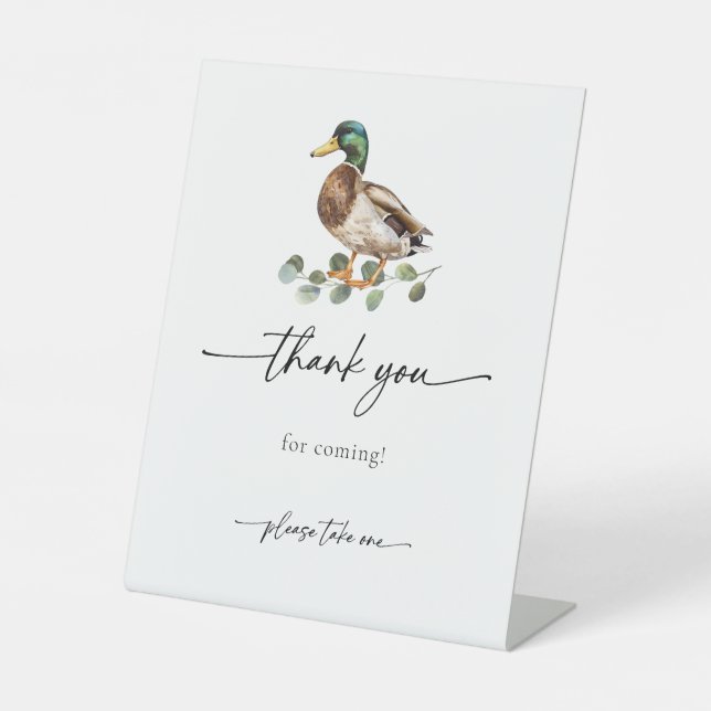 Mallard Duck Baby Shower Thank You Favour Sign (Front)