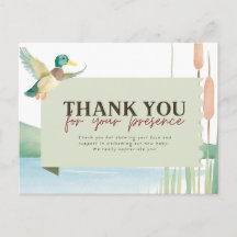 Mallard Duck Baby Shower Thank You Postcard