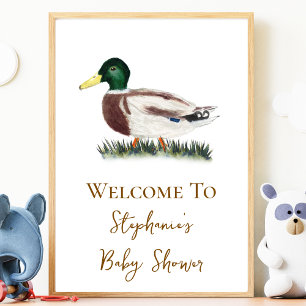 Mallard Duck Baby Shower Welcome Sign