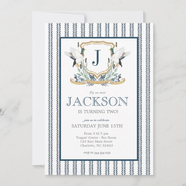 Mallard Duck Birthday Invitation, Southern Mallard Invitation (Front)