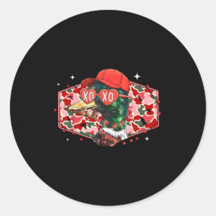 Mallard Duck Camouflage Happy Valentine's Day Hunt Classic Round Sticker