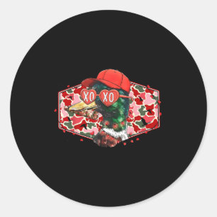 Mallard Duck Camouflage Happy Valentine's Day Hunt Classic Round Sticker