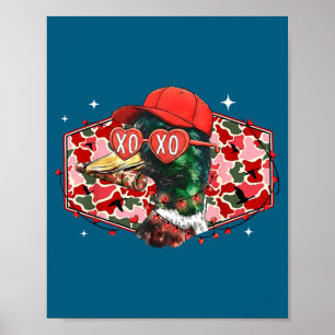 Mallard Duck Camouflage Happy Valentine's Day Hunt Poster
