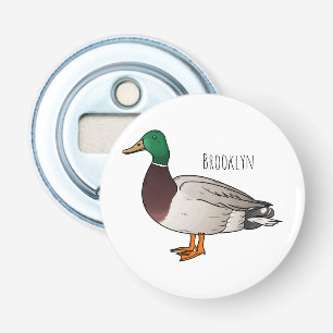 Mallard duck cartoon illustration bottle opener