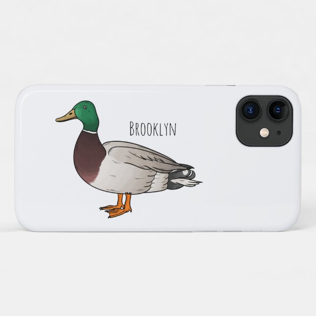 Mallard duck cartoon illustration Case-Mate iPhone case (Back (Horizontal))