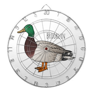 Mallard duck cartoon illustration dartboard