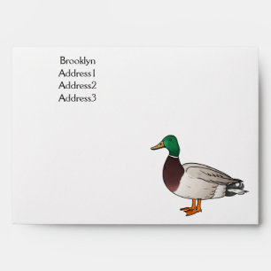 Mallard duck cartoon illustration envelope