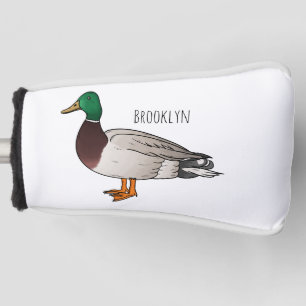 Mallard duck cartoon illustration golf head cover