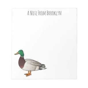 Mallard duck cartoon illustration   notepad