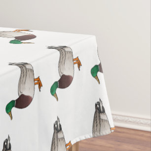 Mallard duck cartoon illustration  tablecloth