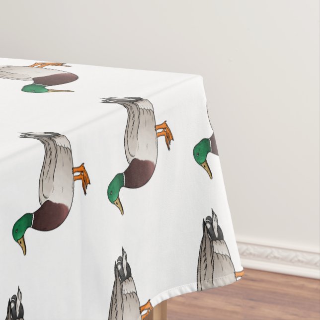 Mallard duck cartoon illustration  tablecloth (In Situ)