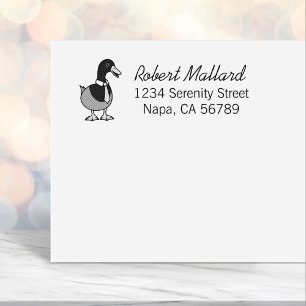 Mallard Duck Collar Necktie Return Address Self-inking Stamp
