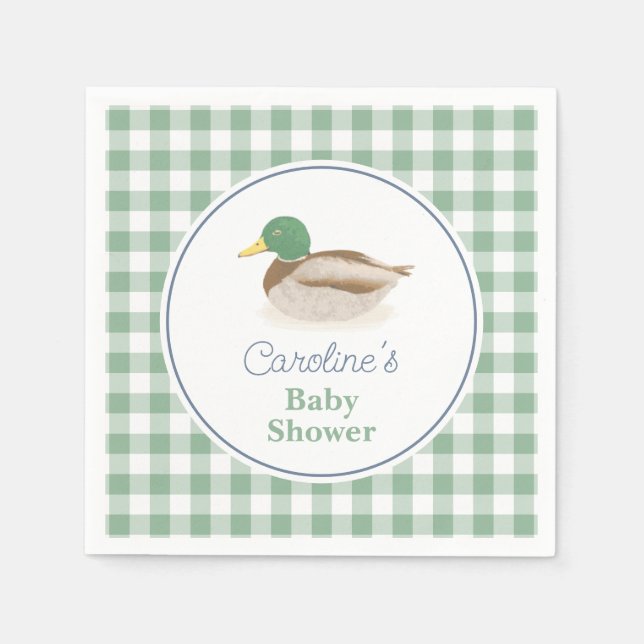 Mallard Duck Country Hunting Baby Shower Napkin (Front)