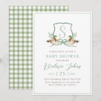 Mallard Duck Crest Monogram Baby shower
