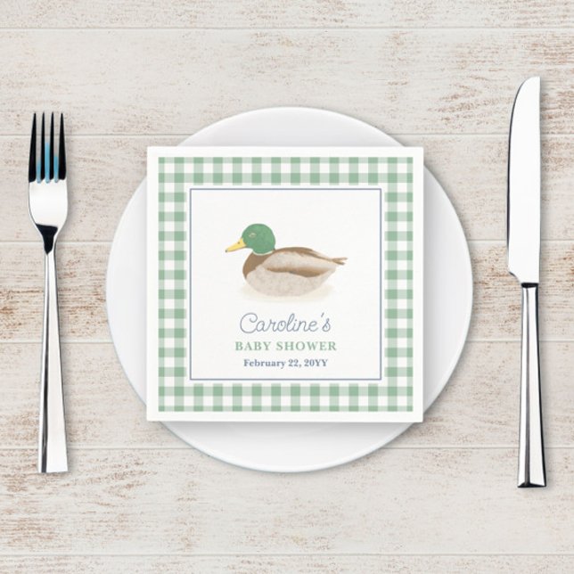 Mallard Duck Duckling Country Hunting Baby Shower Napkin (Creator Uploaded)