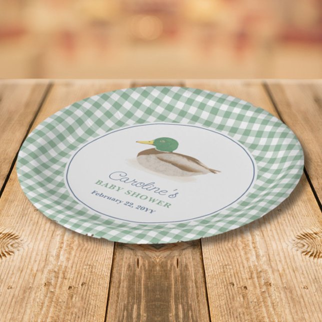 Mallard Duck Duckling Country Hunting Baby Shower Paper Plate (Creator Uploaded)