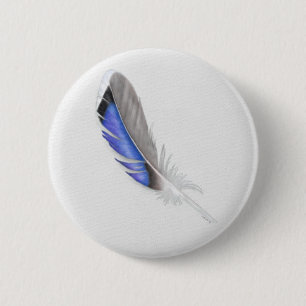 Mallard Duck Feather Watercolor 6 Cm Round Badge