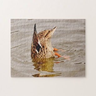 Mallard Duck Feeding Underwater Jigsaw Puzzle