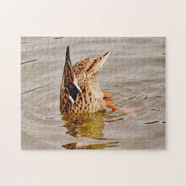 Mallard Duck Feeding Underwater Jigsaw Puzzle (Horizontal)