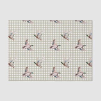 Mallard Duck Gingham Tissue Paper