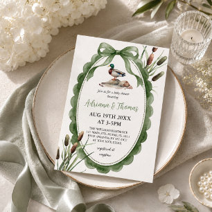 Mallard Duck Green Baby Shower Invitation