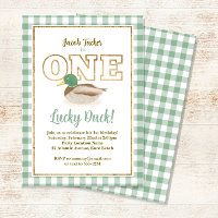 Mallard Duck Green Plaid Hunting Boy 1st Birthday