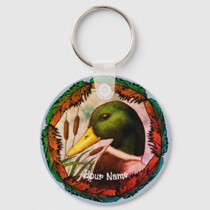 Mallard Duck Head Key Ring