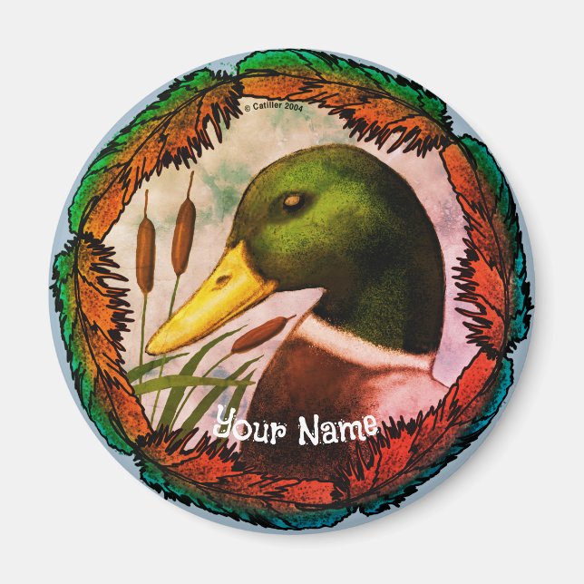 Mallard Duck Head  Magnet (Front)