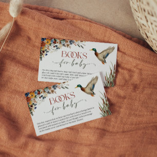 Mallard Duck Hunter Baby Shower Books for Baby Enclosure Card