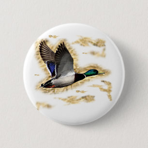 Mallard Duck Hunting 6 Cm Round Badge