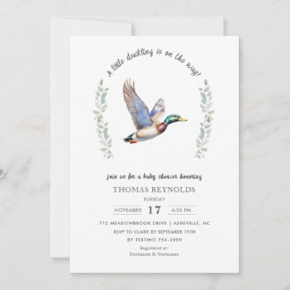 Mallard Duck Hunting Baby Shower Invitation