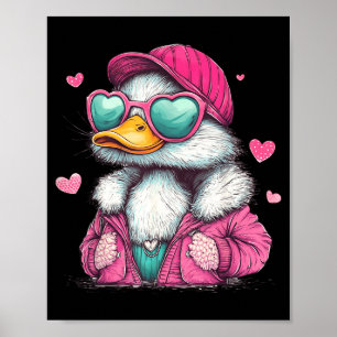Mallard Duck Hunting Funny Valentine's Day Heart G Poster