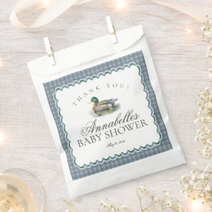 Mallard Duck Hunting Gingham Baby Shower Dessert Favour Bags