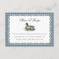 Mallard Duck Hunting Gingham Share a Recipe Card